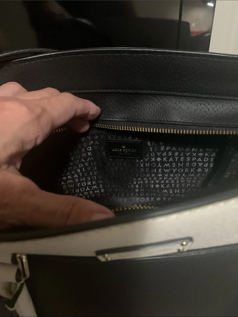 kate spade Black and White Two-Tone Structured Satchel